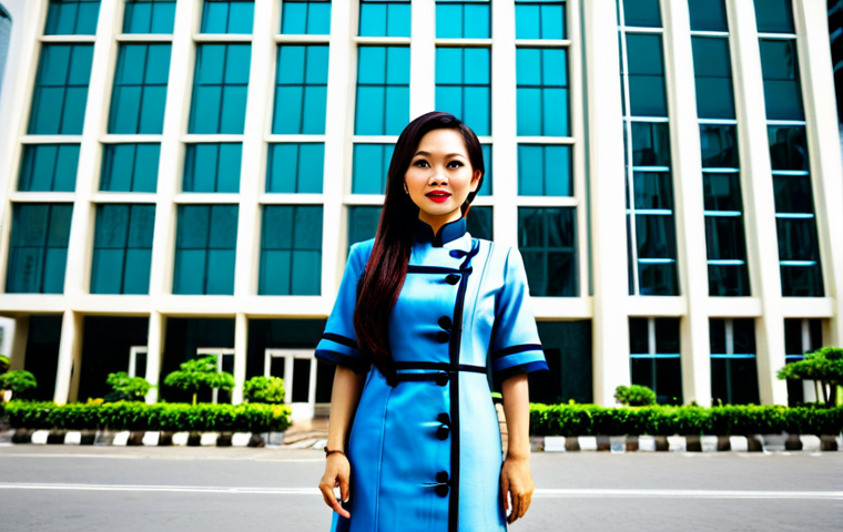 **
"A professional Vietnamese woman in a stylish, fully clothed ao dai, standing confidently in front of a modern office building in Ho Chi Minh City, safe for work, appropriate attire, perfect anatomy, professional, high quality."
**