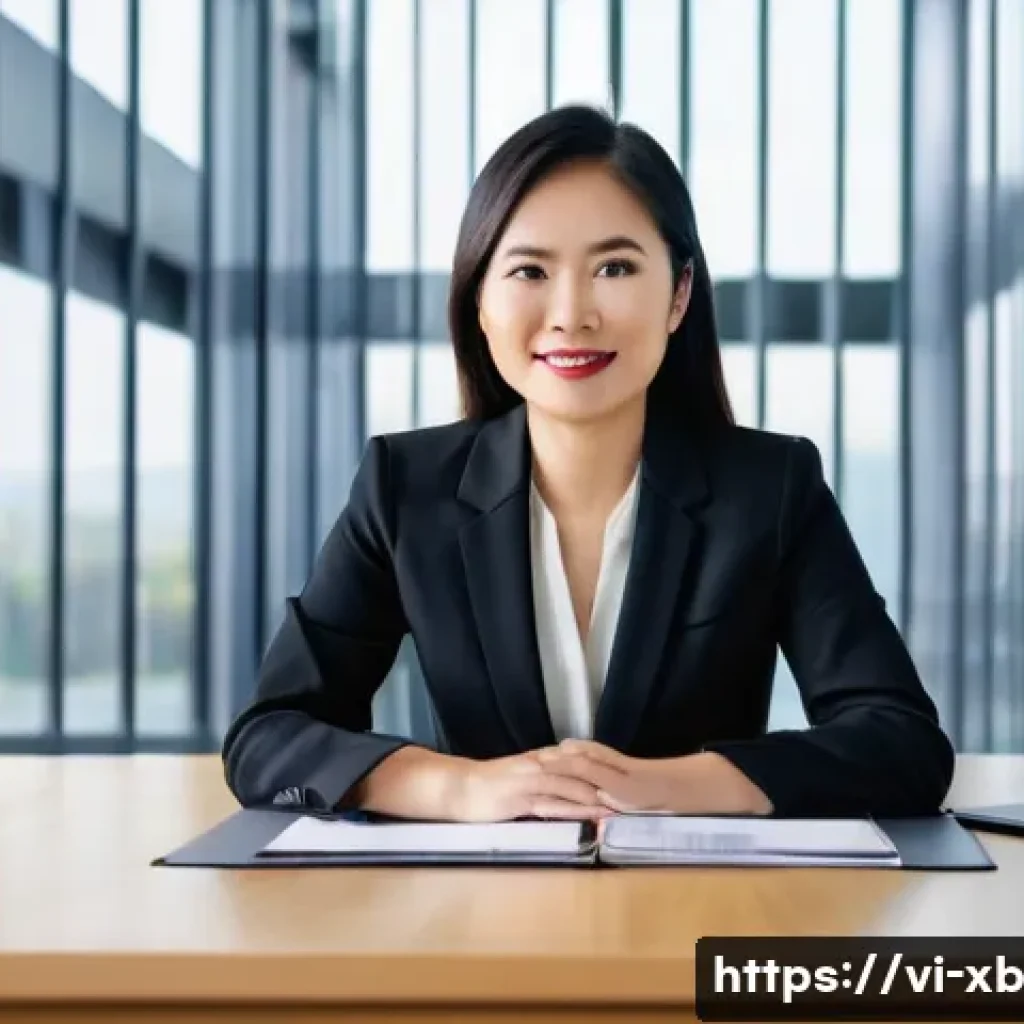 정서적 민첩성과 리더십의 관계 - **Prompt:** A confident, modern Vietnamese female leader in her late 30s, dressed in professional an...