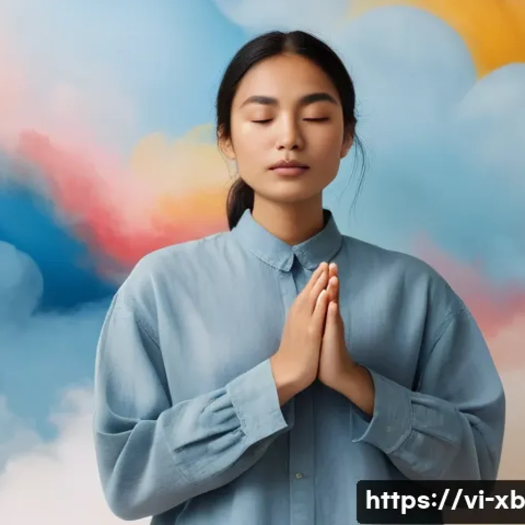 정서적 민첩성과 의사 결정의 연결 고리 - **Prompt:** A serene and contemplative person, gender-neutral, stands amidst a gentle swirl of abstr...