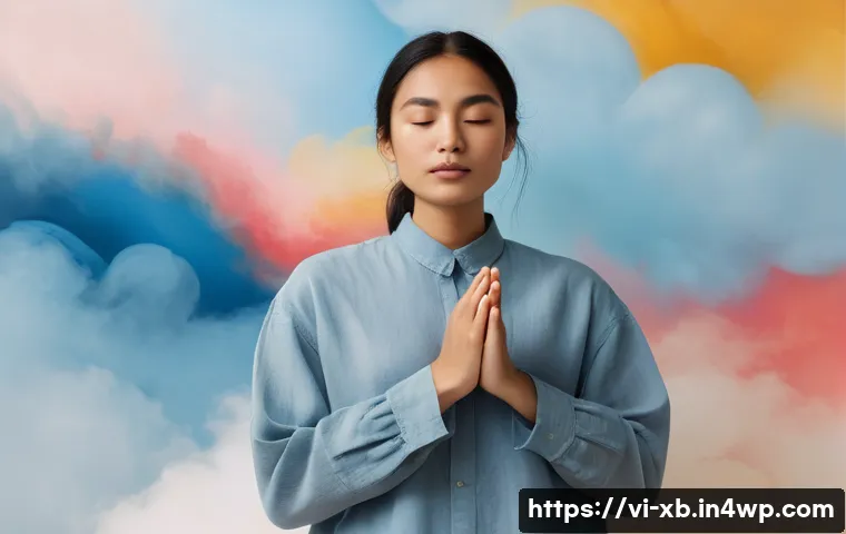 정서적 민첩성과 의사 결정의 연결 고리 - **Prompt:** A serene and contemplative person, gender-neutral, stands amidst a gentle swirl of abstr...