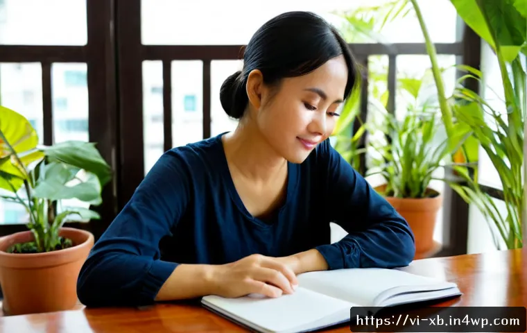 Home 17 정서적 민첩성을 위한 정신 건강 관리법 - Photorealistic Vietnamese woman in her early 30s practicing emotional self-care at a tidy apartment ...